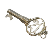 Sterling Silver 21st Birthday Key Charm Pendant Vintage c1970s