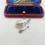 Sterling Silver Nuvo Penny Farthing Charm Pendant Vintage c1970