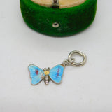 Sterling Silver & Enamel Little Butterfly or Moth Charm Antique c1920 Art Deco