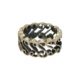 Sterling Silver Swirly Pattern Studio Band Ring Vintage c1970 Size J