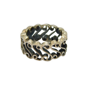 Sterling Silver Swirly Pattern Studio Band Ring Vintage c1970 Size J