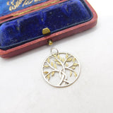 Sterling Silver Tree of Life in Bloom Charm Pendant Vintage c1970