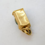 9ct Gold & Green Glass Starboard Ships Lantern Charm Vintage 1975 London