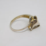 Sterling Silver Novelty Pig Wrap-around Band Ring Vintage c1970 Size P