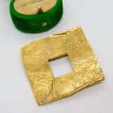 Studio Jewellery Gilded Sterling Silver Absract Square Brooch Vintage 2004