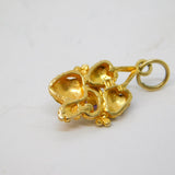 10ct Yellow-Rose Gold, Amethyst Set Vine Pattern Drop Pendant Vintage c1970