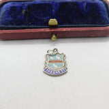 Sterling Silver and Enamel Skegness Travel Shield Charm Pendant Vintage c1970