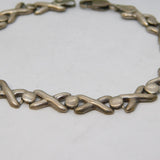 Sterling Silver Cross Pattern Bracelet Vintage c1970 18cm Length