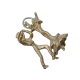 Sterling Silver Spanish Flamenco Dancers Charm Pendant Vintage c1970