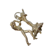 Sterling Silver Spanish Flamenco Dancers Charm Pendant Vintage c1970