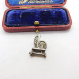 Sterling Silver Spinning Wheel Charm Pendant Vintage c1970