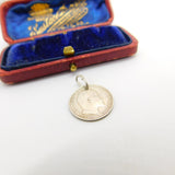 Sterling Silver Edward VII Threepence Charm Pendant Antique 1910