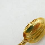 Boxed Pair of Sterling Silver Gilt George VI Anointing Spoons Antique London