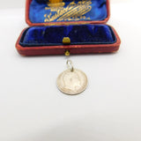Sterling Silver Edward VII Threepence Charm Pendant Antique 1910