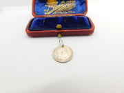 Sterling Silver Edward VII Threepence Charm Pendant Antique 1910