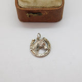 Sterling Silver Good Luck Horseshoe Charm Pendant Vintage c1970