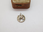 Sterling Silver Good Luck Horseshoe Charm Pendant Vintage c1970