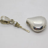 Sterling Silver Drop Form Scent Bottle & Tamper Pendant Vintage c1970s