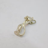 Sterling Silver Cat Charm Pendant Vintage c1970