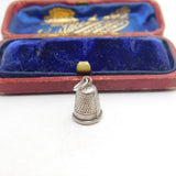 Sterling Silver Sewing Thimble Charm Pendant Vintage c1970