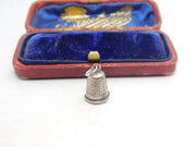 Sterling Silver Sewing Thimble Charm Pendant Vintage c1970