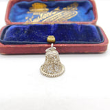 Sterling Silver Ringing Bell Charm Pendant Vintage c1970