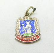 Sterling Silver & Enamel Nairn Scotland Shield Charm Vintage c1960