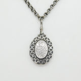 Victorian Sterling Silver Aesthetic Movement Locket & Collar Antique c1880s