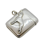 Victorian Sterling Silver Bulldog Pattern Vesta Case Antique 1901 Birmingham