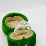 Sterling Silver Sparkling Paste Set Dress Ring Vintage c1970 Size O UK