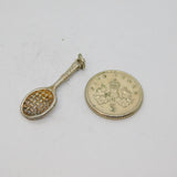 Sterling Silver Tennis Racket Charm Pendant Vintage c1970s
