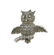 Sterling Silver Wise Owl Brooch Pin Vintage c1970s
