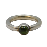 Studio Sterling Silver Peridot Set Dress Ring Vintage c1970s
