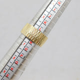 Gold On Sterling Silver Italian Textured Wide Band Ring Vintage c1970 Size M 1/2