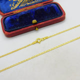 Long Yellow Gold on Sterling Silver Anchor Link Chain Necklace 30" Length