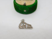 Sterling Silver 'GIB' Charm Pendant Vintage c1970