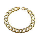 Chunky Gold on Sterling Silver Curb Link Chain Bracelet Vintage c1970s