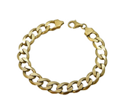 Chunky Gold on Sterling Silver Curb Link Chain Bracelet Vintage c1970s