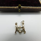 Sterling Silver Gemini Twins Charm Pendant Vintage c1970