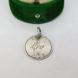 Victorian Sterling Silver Threepence 'Cio' Engraved Love Token Charm Antique
