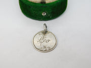 Victorian Sterling Silver Threepence 'Cio' Engraved Love Token Charm Antique