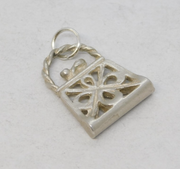Sterling Silver Ornate Handbag Charm Pendant Vintage c1970