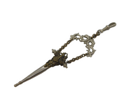 19th Century Silver Plated Chatelaine Scissors Holder Antique c1880s