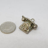 Sterling Silver Telephone Charm Pendant Vintage c1970
