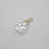Sterling Silver Faceted Crystal Peardrop Charm Pendant Vintage c1970s