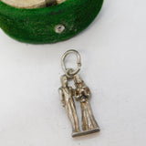 Sterling Silver Wedding Couple Charm Pendant Vintage c1970