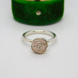 PANDORA Sterling Silver White Enamel Spring Flower Band Ring Vintage c2000