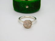 PANDORA Sterling Silver White Enamel Spring Flower Band Ring Vintage c2000