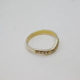 Sterling Silver CZ Set Curved Half Eternity Band Ring Vintage c1970 Size P
