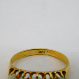 Victorian 18ct Yellow Gold Graduating Opal Dress Ring Antique c1880s